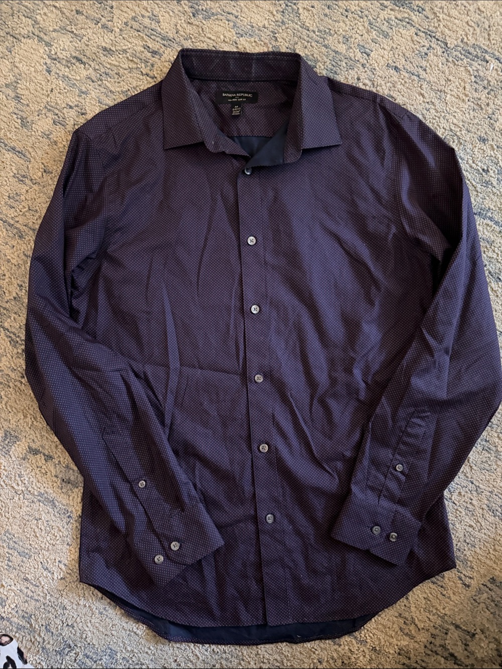 Banana Republic Men's Navy & Red Microdot Button-Down Shirt